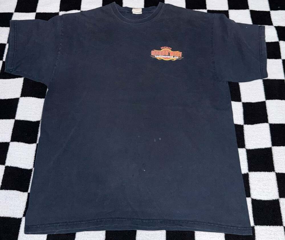 Vintage 2010 March Meet Bakersfield CA Auto Club Famoso Drag Racing T-Shirt XL